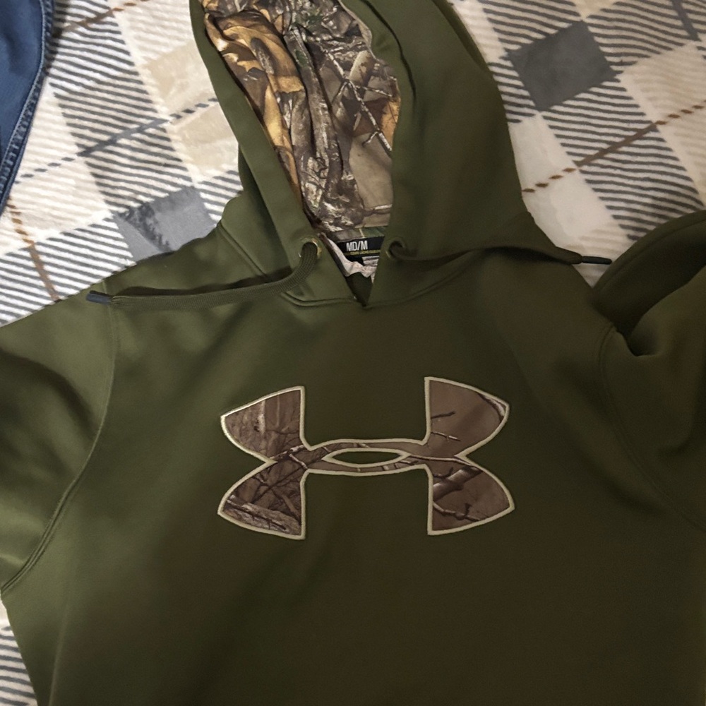 Under Armour Olive Camo Logo Pullover Hoodie